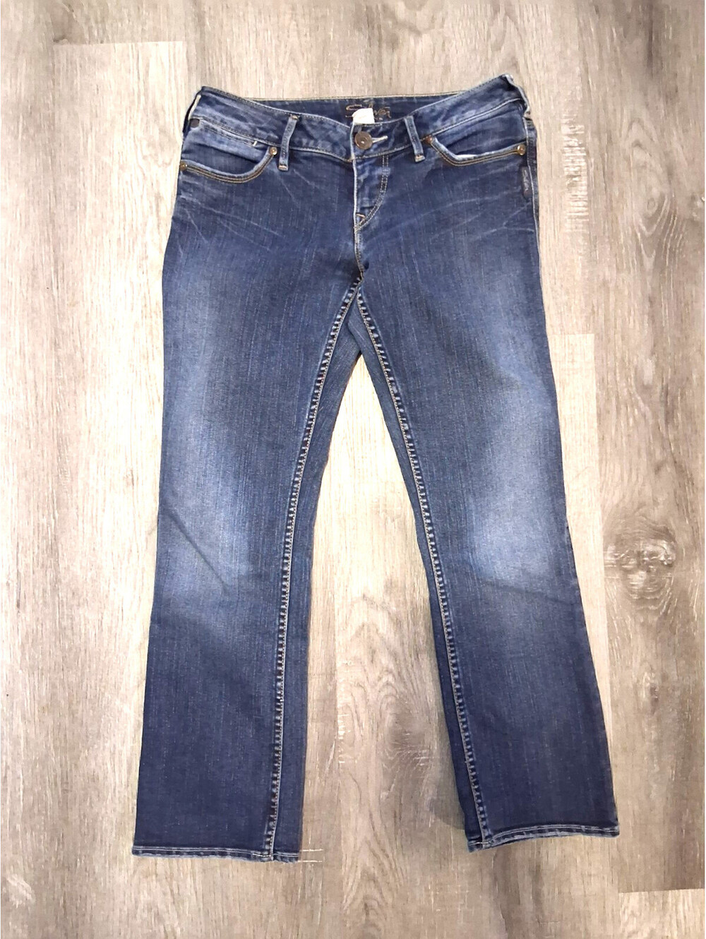 Silver Jeans Co. Suki Womens Sz 4, 27x25 Low-Rise Curvy Stretch Denim Crop Jeans